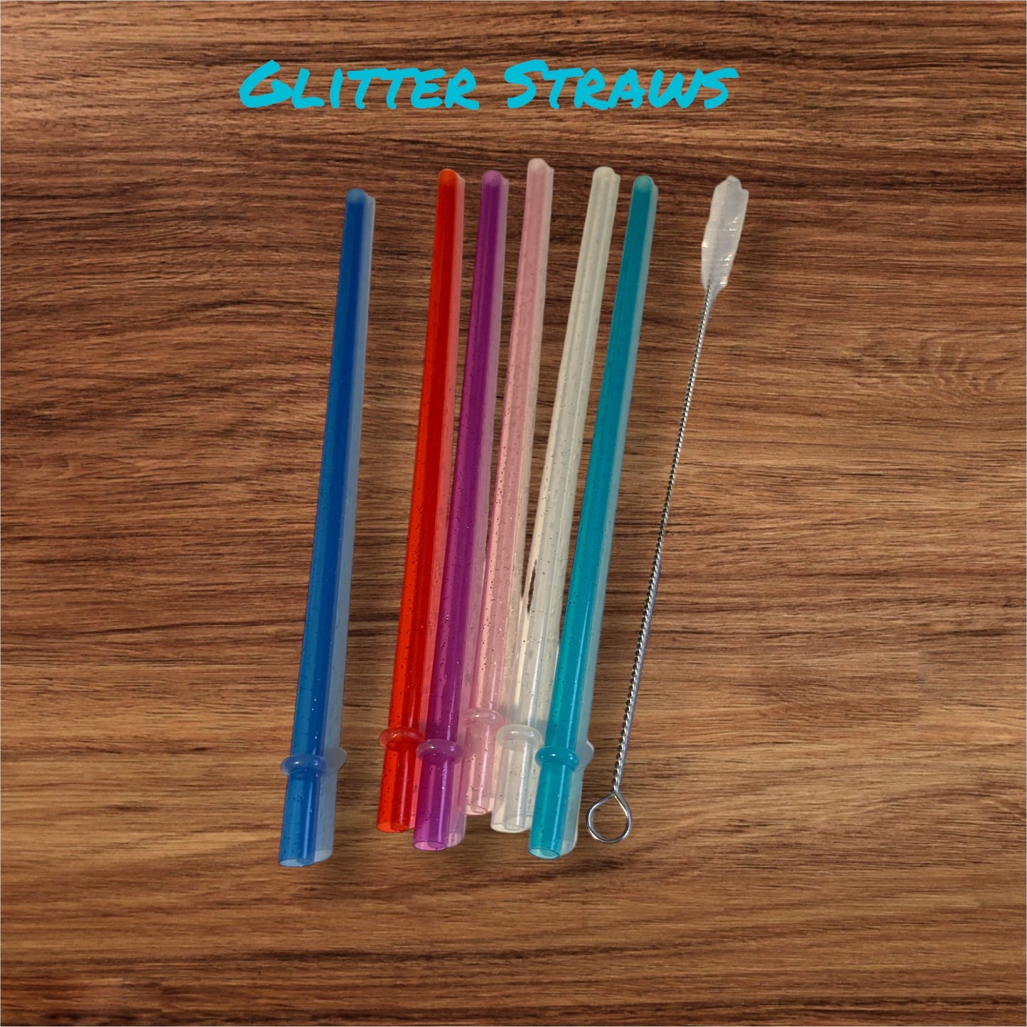 Glitter tumbler straws