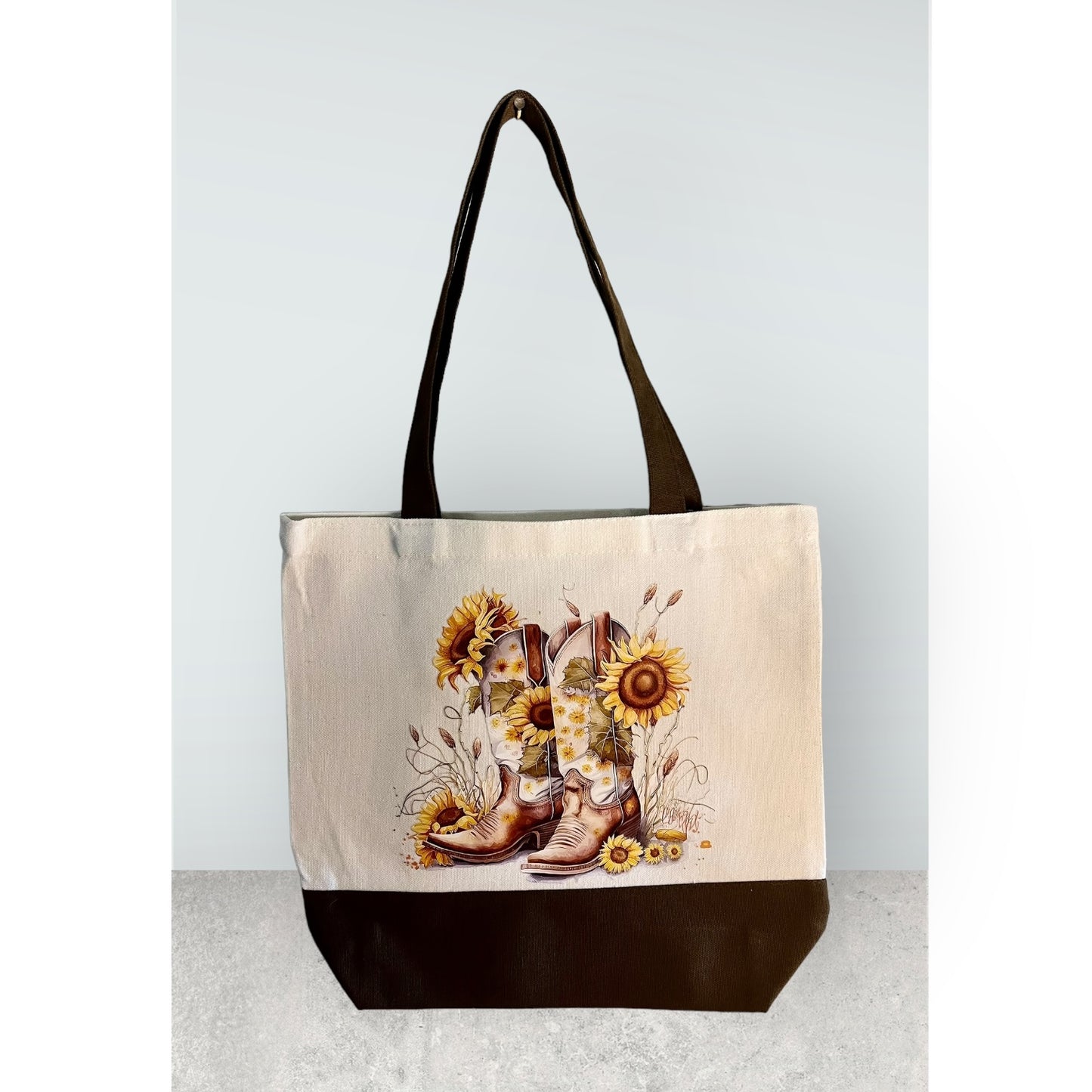 Tote Bag Cowboy Boots (Brown)