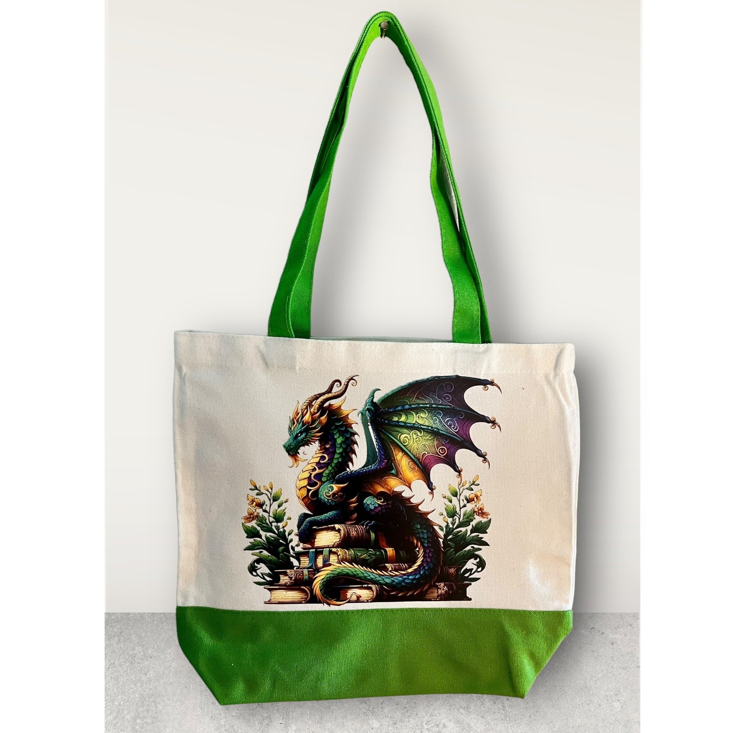 Tote Bag Rainbow Dragon (Green)