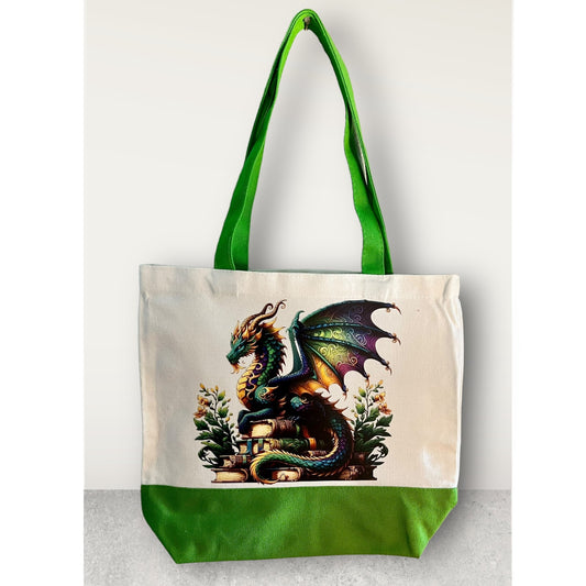 Tote Bag Rainbow Dragon (Green)