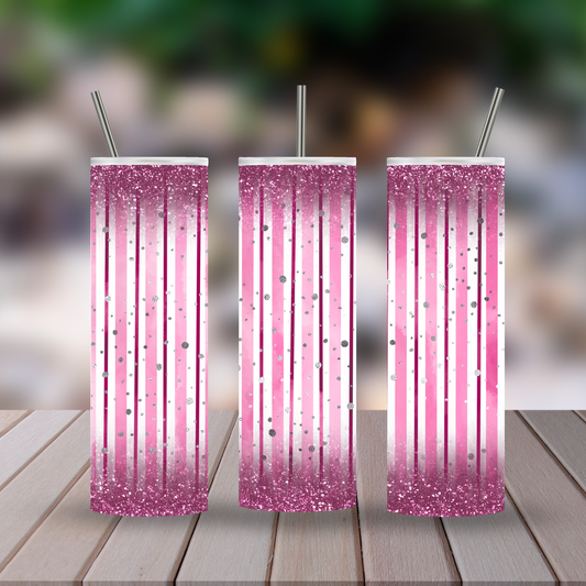 Pink Stripe Glitter