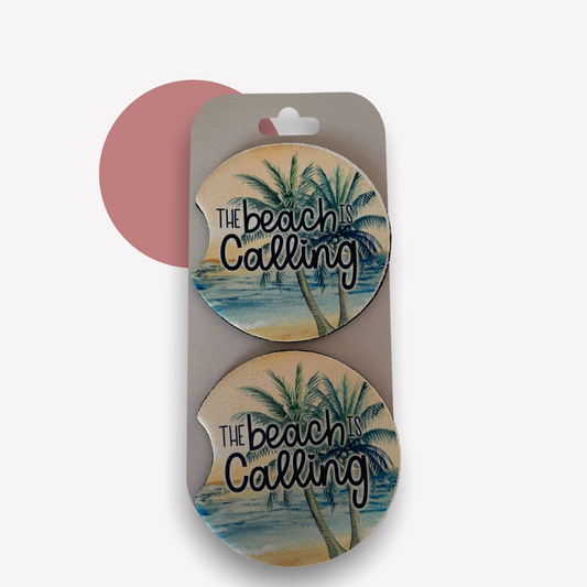 Beach is calling Car Coasters - Pack of 2