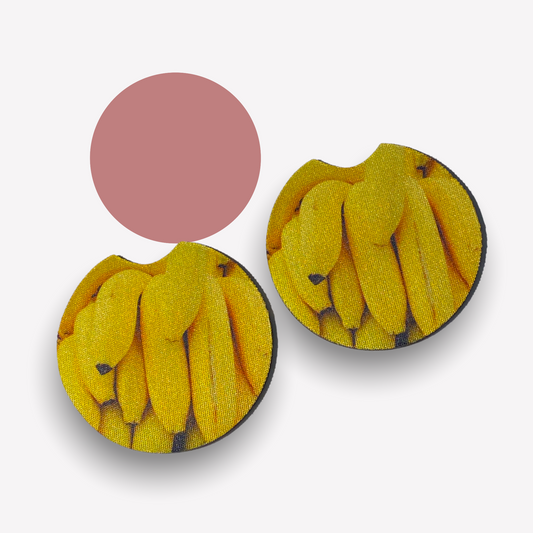 Banana Car Coasters - Pack of 2