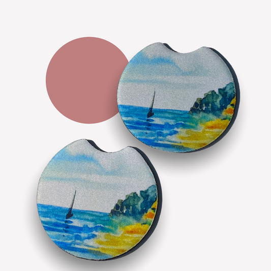 Coastline Car Coasters - Pack of 2