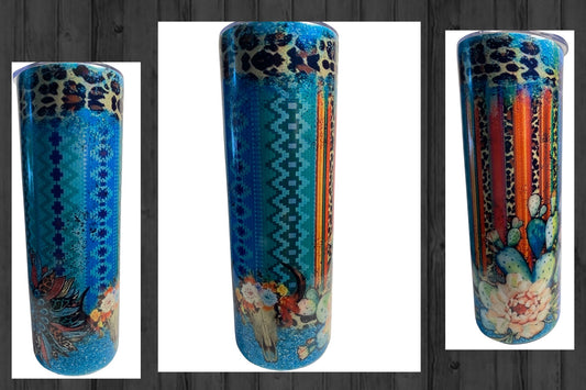 Turquoise Western with Skull