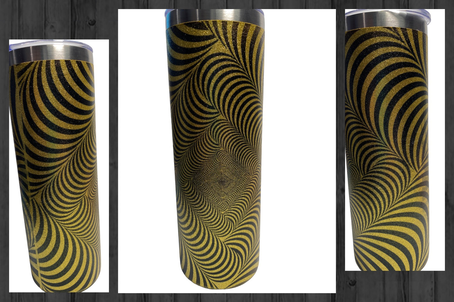 Gold Glitter Black Spiral