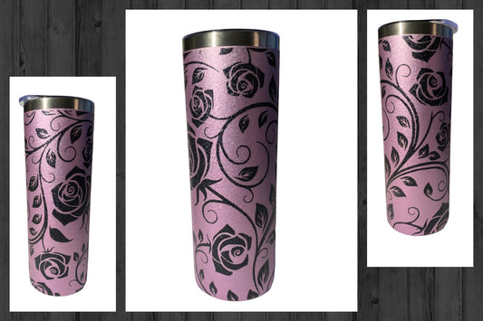 Purple Glitter with Roses