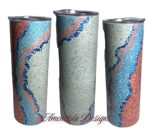 Pink, Blue, Silver Geode