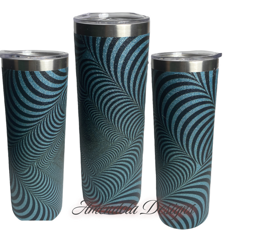 Blue Glitter Black Spiral