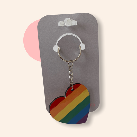 Pride Heart Key Chain