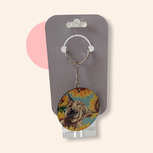 Sunflower Cow with White Leopard