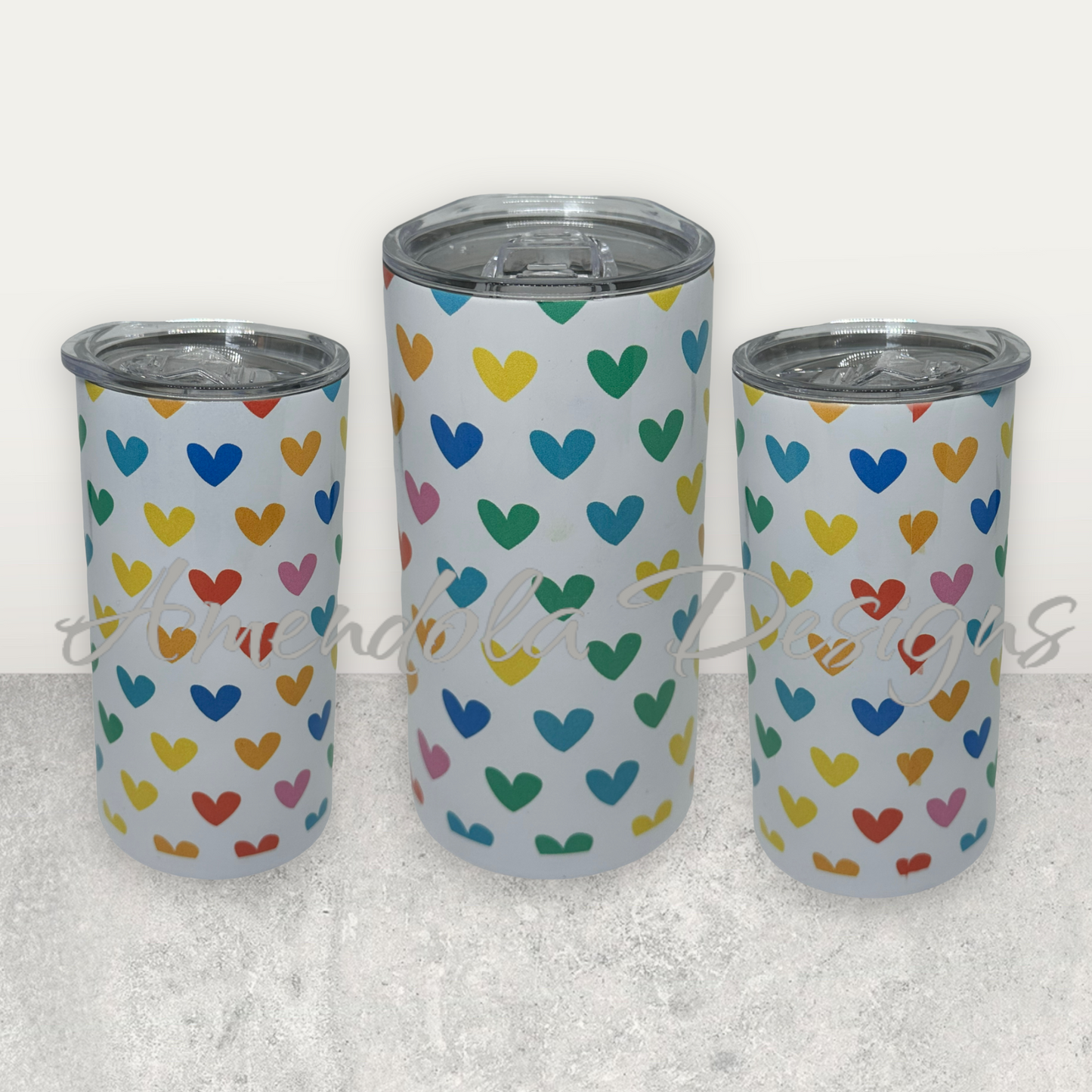 Rainbow hearts 15oz