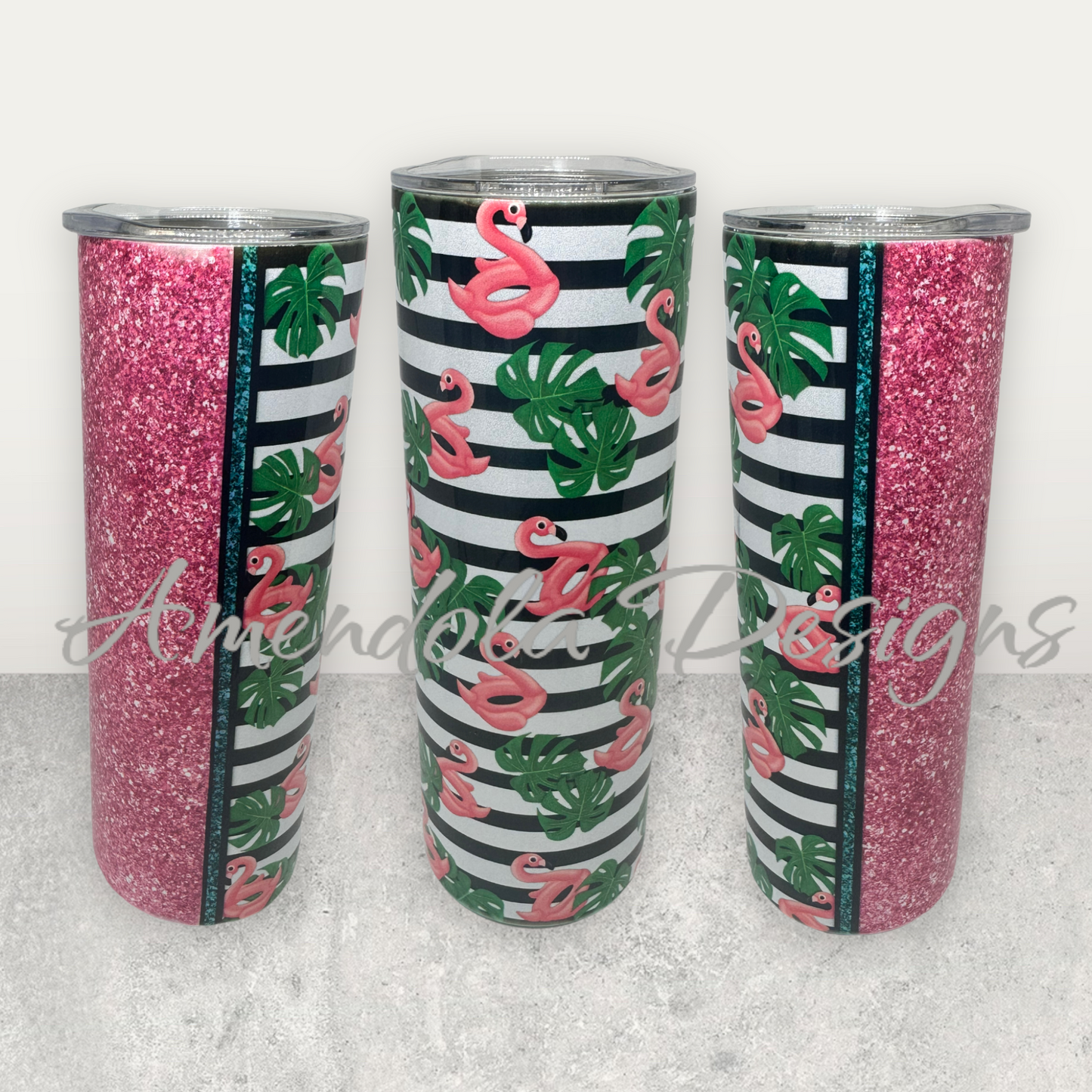 Flamingo on Stripes