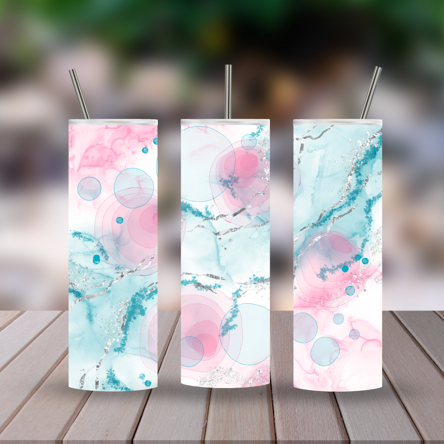 Pink Teal Marbling