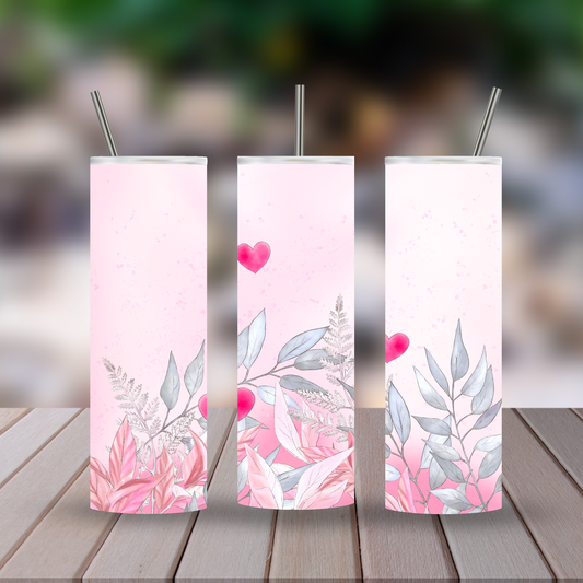 Pink Flora with Hearts