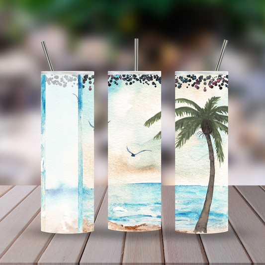 Beach with palm Tree