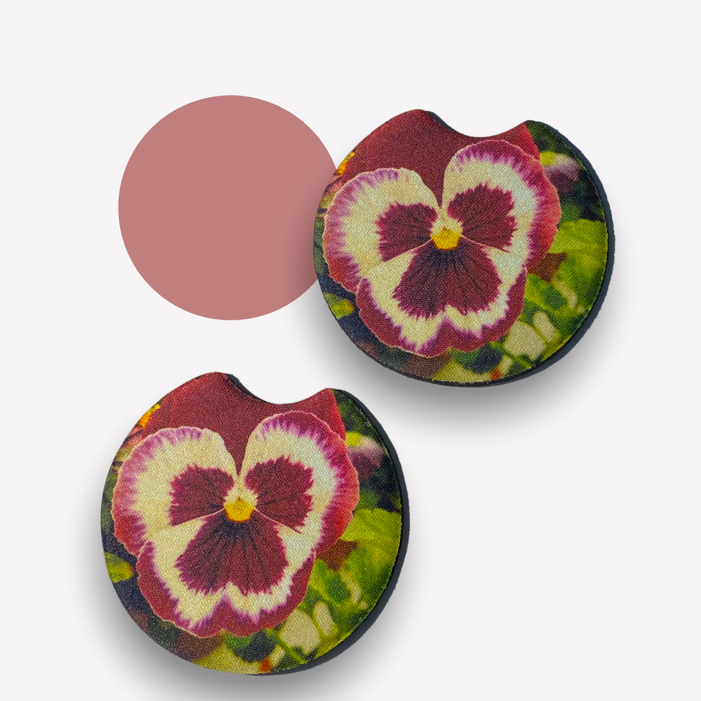 Peony Car Coasters - Pack of 2